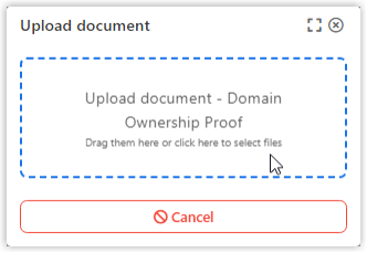 Drag your files to the "Upload document" window or click the "Upload document" windows to select files from your device.