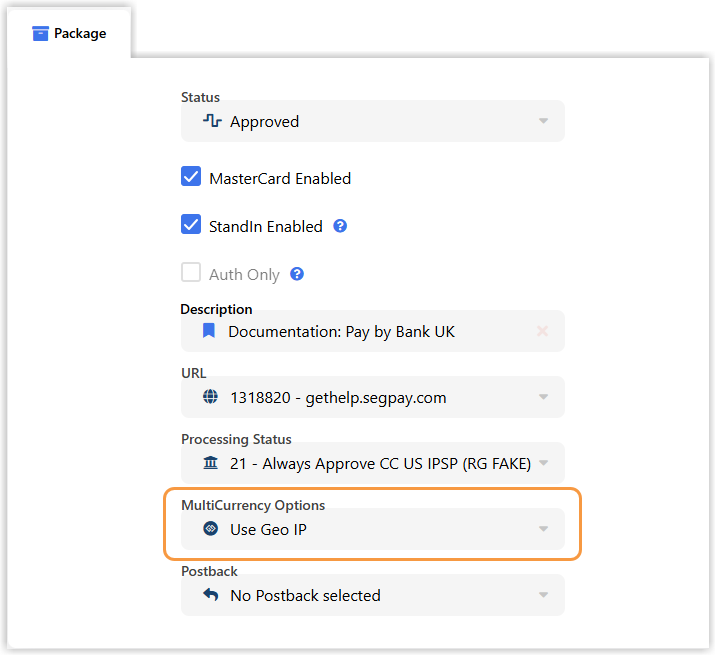 On the Package tab, select "Use Geo IP" if you are using a currency other than GBP
